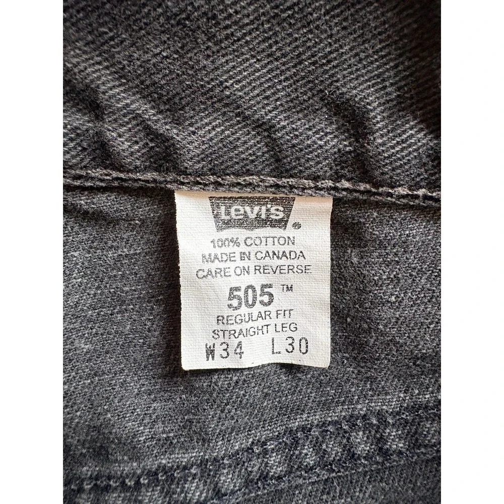 Vintage Levi's 505 Jeans Men's 34x30 Black‎ Straight Leg Y2K Regular Fit 2001